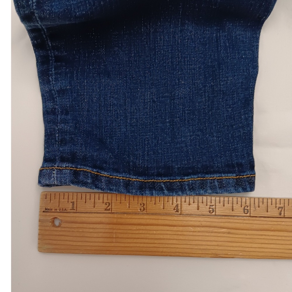 CAbi Women's Blue Denim Button Fly High Rise Skinny Jeans Red Stripe Size 16 - Picture 4 of 16